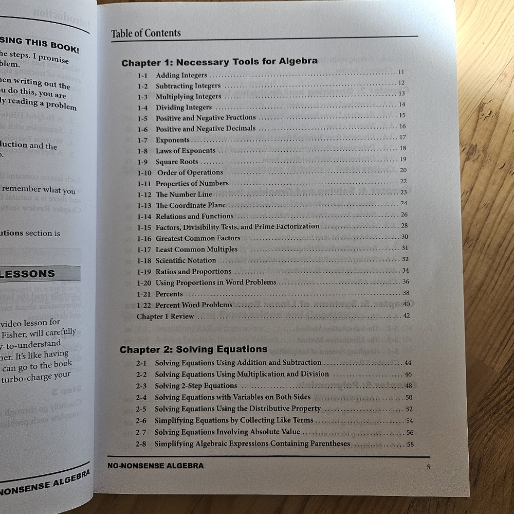 Math Essentials No-Nonsense Algebra Workbook - Picture 3 of 5